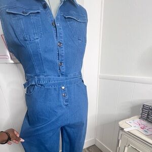 Stylish Blue Women's Denim Overalls